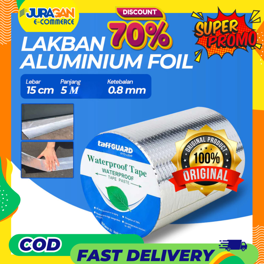 Lakban Anti Bocor Waterproof - Tambal Atap Toren - Lem Pipa Air Bocor - Tape Anti Bocor