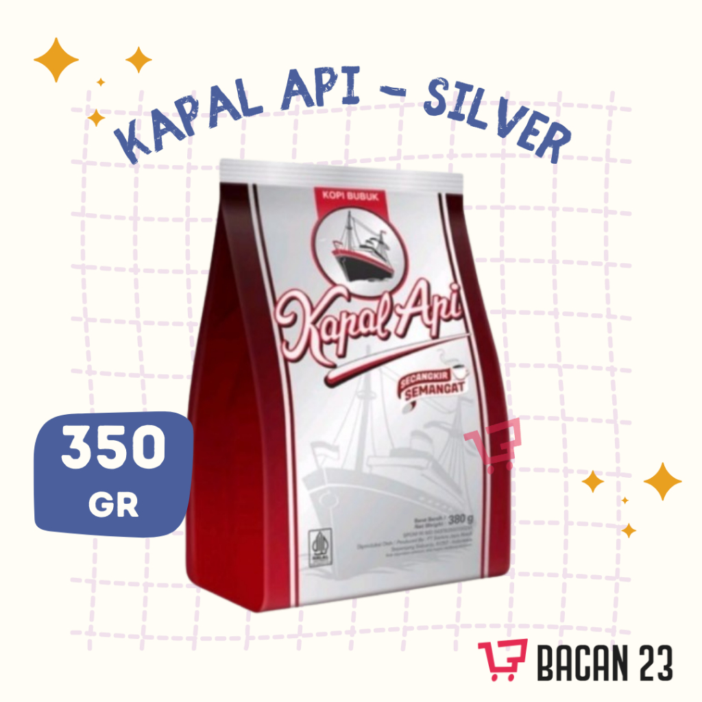 

Kapal Api Perak Kopi Bubuk (350gr) / Kopi Hitam Bubuk Kemasan / Bacan 23 - Bacan23