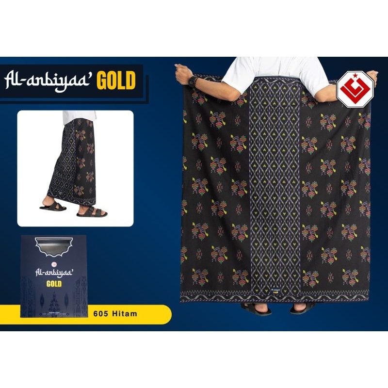 (grosir) sarung Al Ambiya gold motif lamiri mst sutra dewasa harga termurah partai grosir