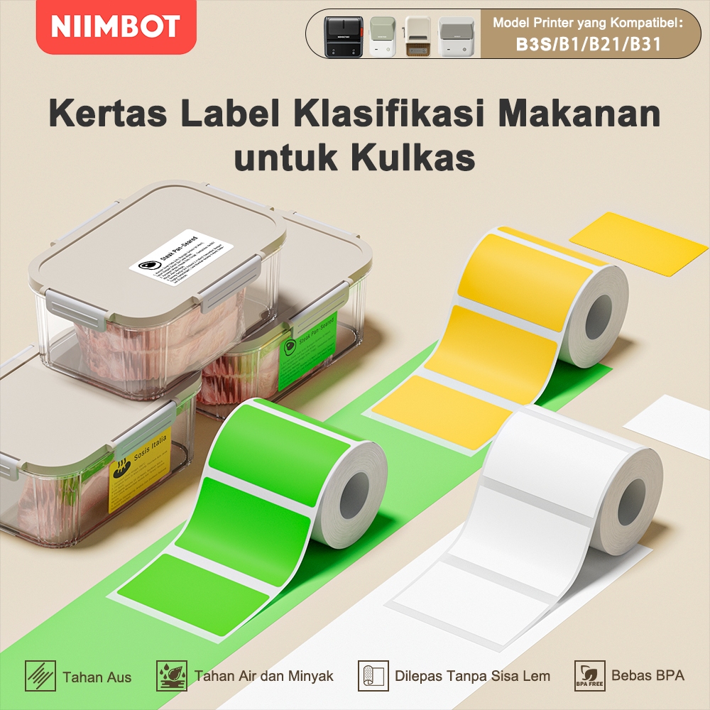 

NIIMBOT B21/B1/B3S Stiker Label Dapur Stiker Klasifikasi Makanan Rumah Tangga Label Kulkas Freezer