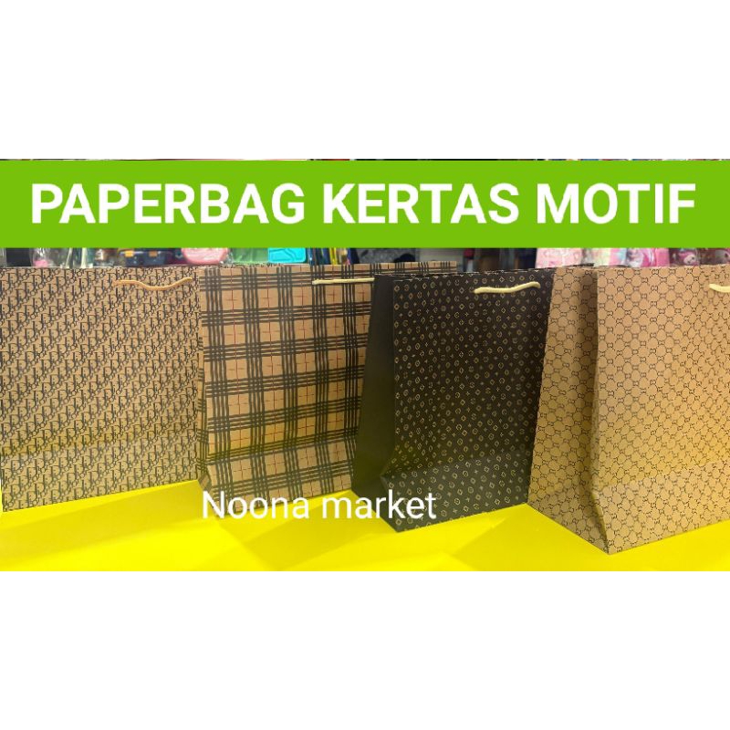 

Paperbag Motif Branded / Tas Tali Kraft / Paperbag Tidur