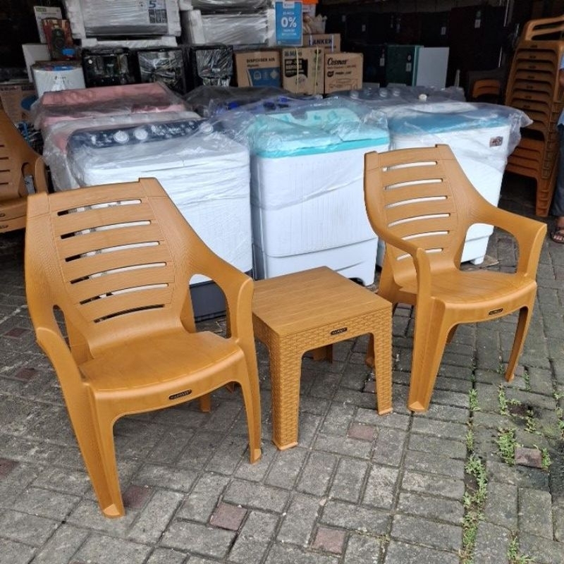 [KARGO] KURSI TERAS NAPOLLY 678. 2 KURSI 678 dan 1 MEJA MAPAN / KURSI TERAS / KURSI PLASTIK