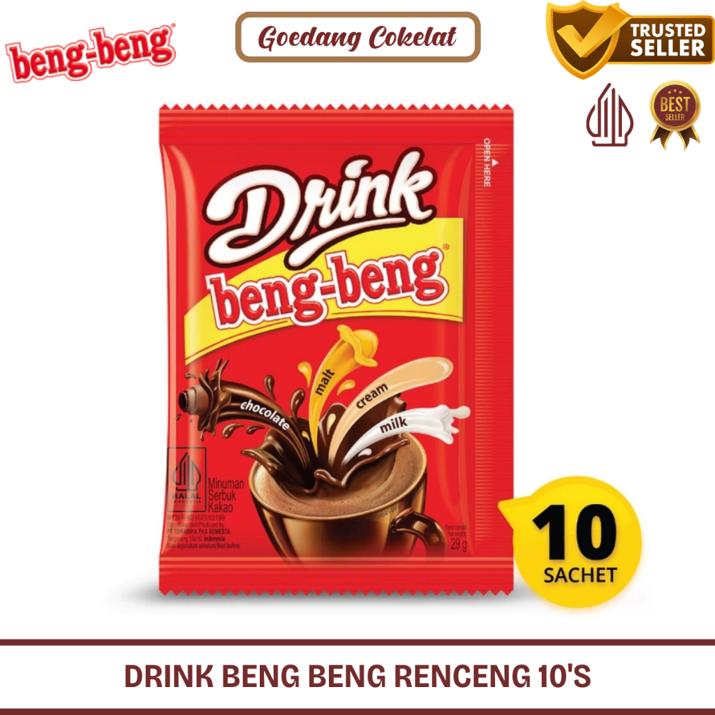 

READY STOCK DRINK BENG-BENG DRINK 29g / 30gr MINUMAN COKELAT BUBUK 1 RENCENG (ISI 10)