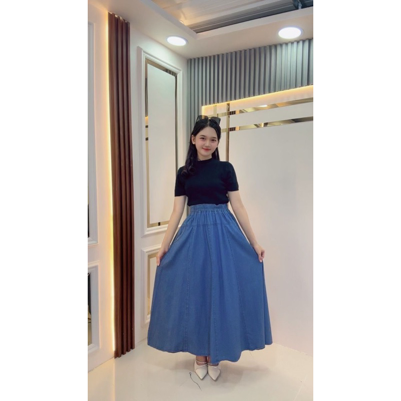 Rok payung/ Umbrella skirt/ Rok jeans/ Rok jeans jumbo/ rok jeans payung/ rok jeans panjang