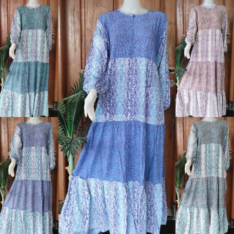 DASTER REMPEL SUSUN BY BATIK QONITA BUSUI LENGAN PANJANG TALI PINGGANG UKURAN XL