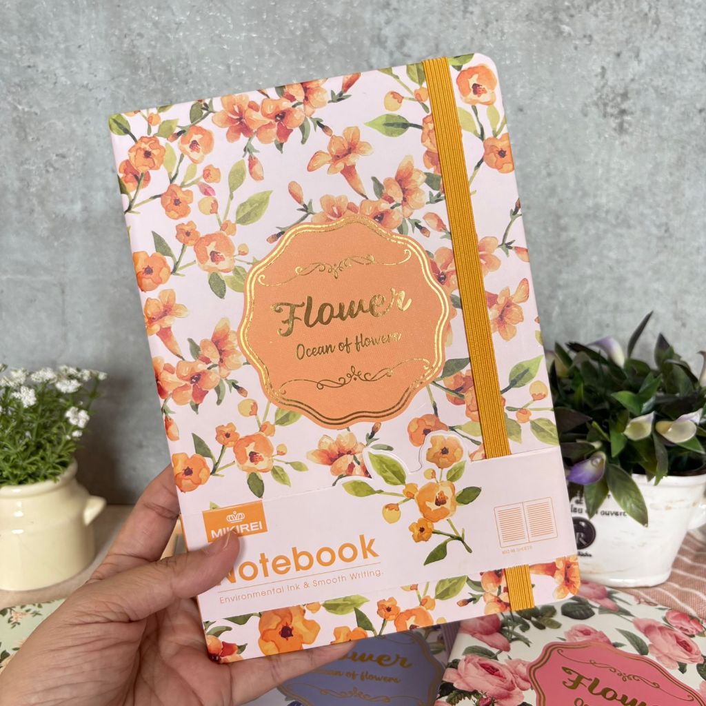 

A5 MIKIREI DIARY OCEAN OF FLOWERS | BUKU JURNAL BUNGA | DIARY KOREA AESTHETIC