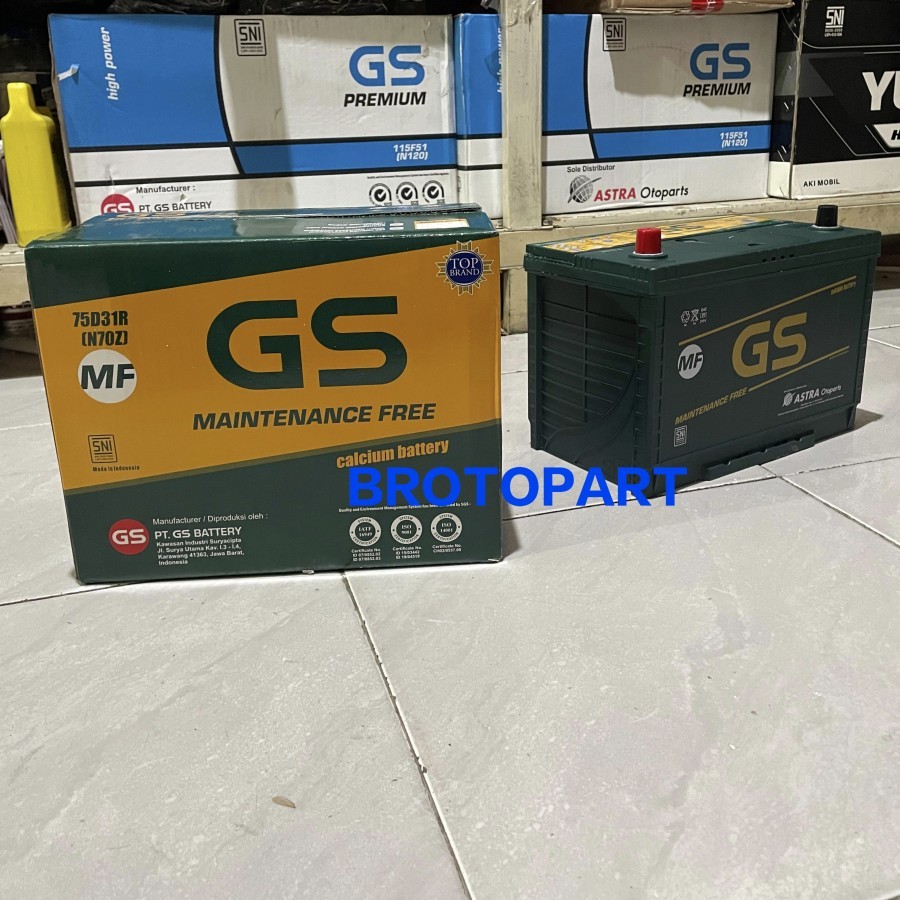 Aki Mobil Isuzu Elf Truk NHR 55, Dmax Accu kering GS ASTRA N70Z MF Aki kering 75Ah ORIGINAL ASTRA OT