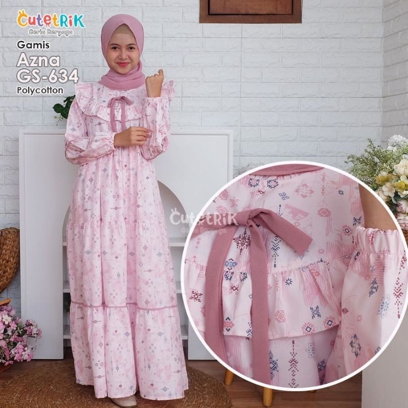 Gamis Azna Cutetrik, Baju Anak syari, Gaun remaja, dress pesta