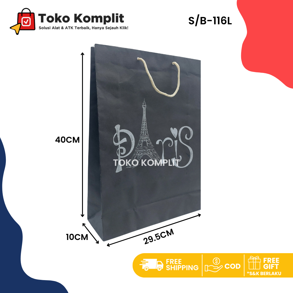 

Komplit - Paper bag Motif paris besar S/B-116L/Goodie Bag/Tas Tenteng/Hand Bag/Tas Kado/Tas Hadiah/Shopping Bag