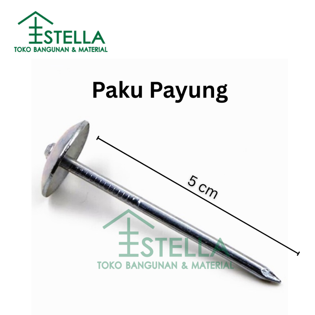 Paku Payung Seng 5 Cm Asbes Atap Plastik