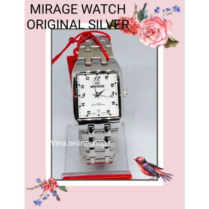 Jam Tangan Wanita Mirage 7716BSP-L Jam Tangan Analog Mirage Cewek Tanggal Aktif Bahan Tali Stainless