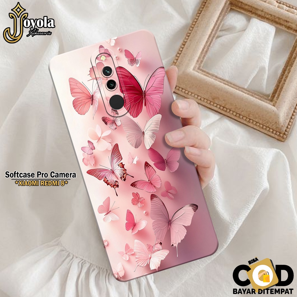 JOYOLA Case XIAOMI REDMI 8 - Fahion Case Kupu Kupu - Softcase XIAOMI REDMI 8 - Pro Camera - Casing X