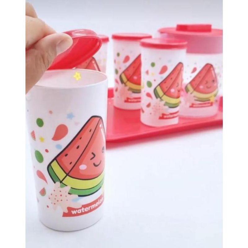 Watermelon Jug Set / Teko Set Gelas dan Nampan Plastik
