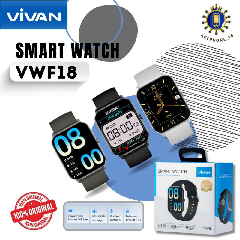 VIVAN VWF18 Smart Watch IP68 WATERPROOF LEVEL