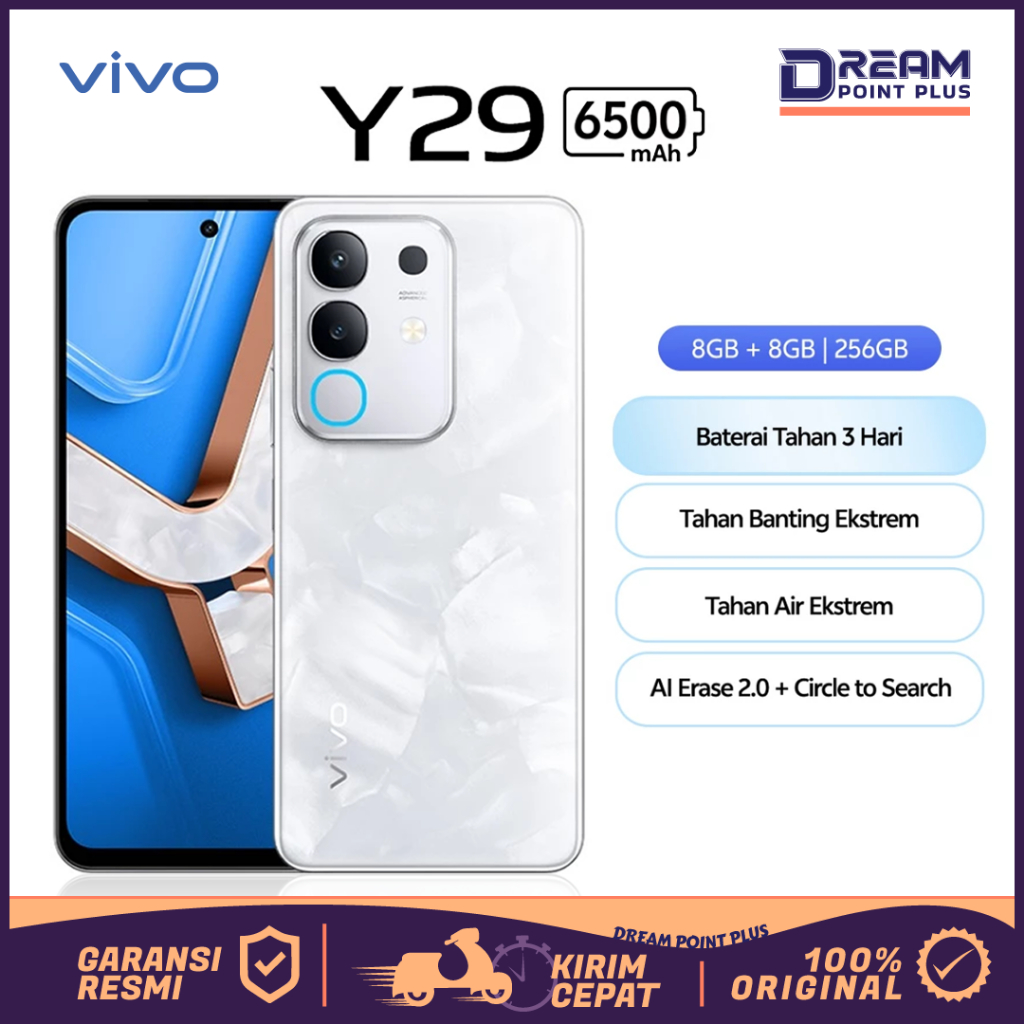 AIG Vivo Y29 8/256 Tahan Banting dan Tahan air Baterai Besar HP Gaming Murah Original 100% Garansi