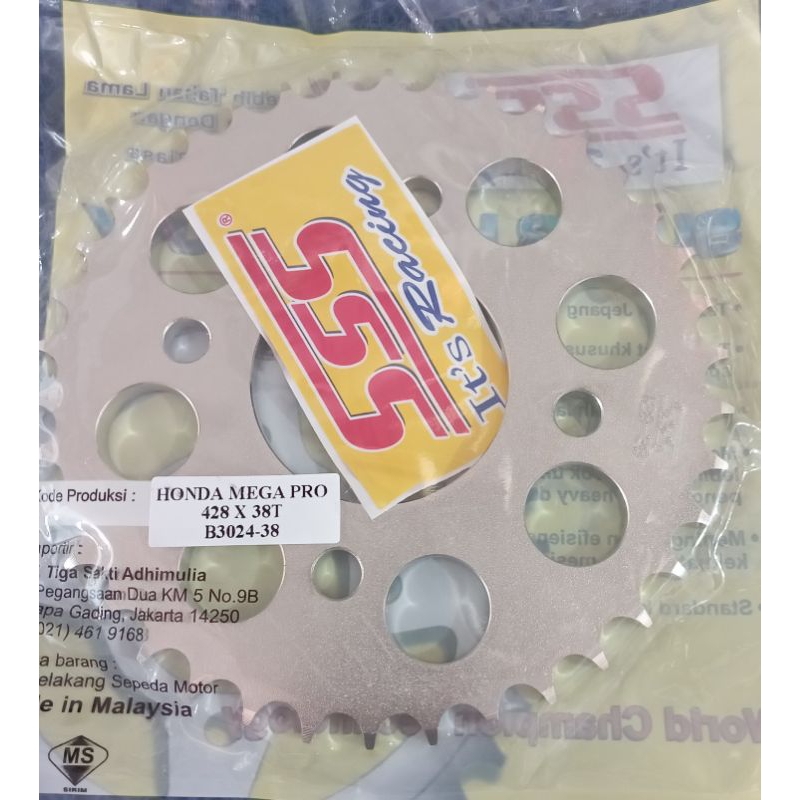 SSS 428 38 CB/CBR150R Sonic Supra GTR Megapro 428 38 Gir belakang gear Original SSS