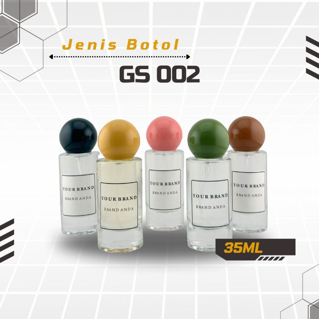 Parfum Grosir MSK - Custom Parfum | Botol Cassa 35 ml Tutup Bulat - 5 Warna - Kualitas Standar