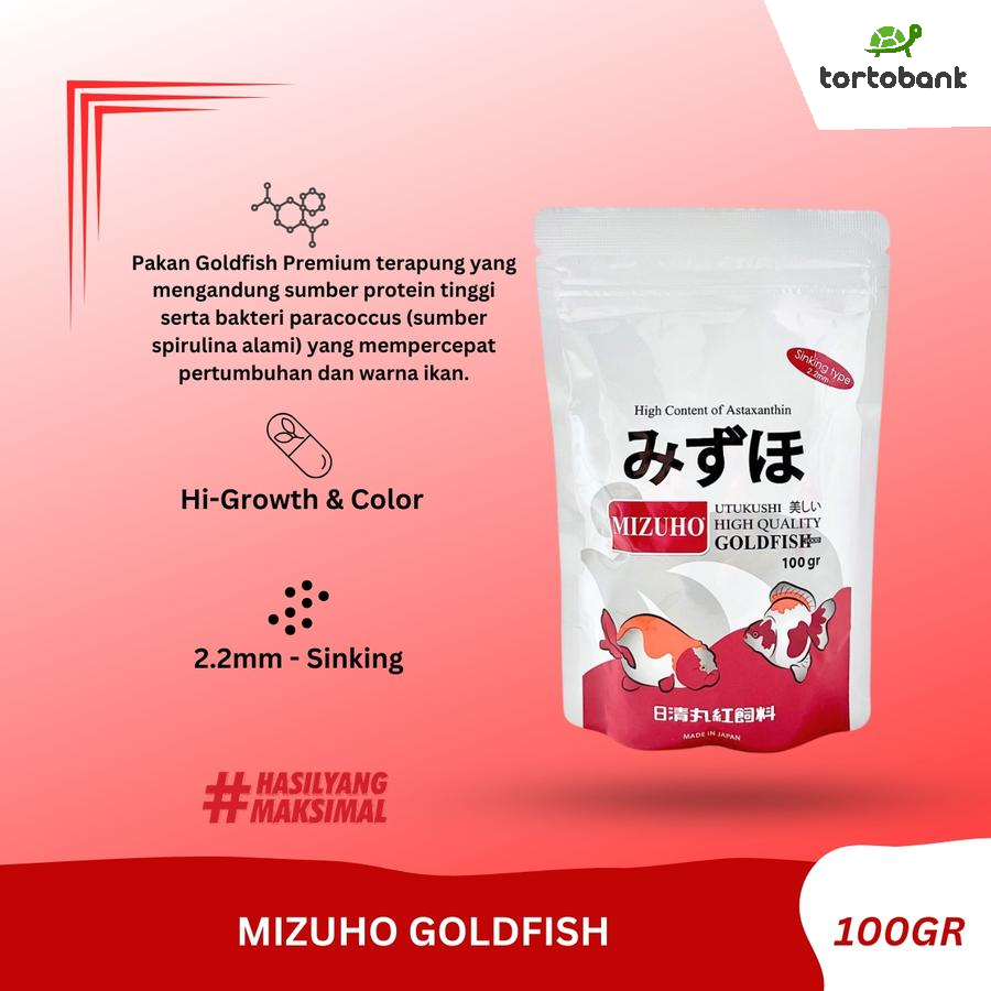 MIZUHO GOLDFISH 100GR - PELET MIZUHO SINKING 2.2MM - PELET IKAN KOKI - MAKANAN IKAN KOKI RANCHU - IK