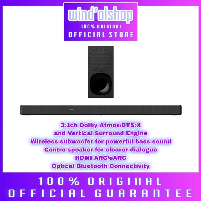 Sony Soundbar HT-G700 Wireless Sound Bar 3.1Ch 400w Rms HTG700 DolbyAtmos