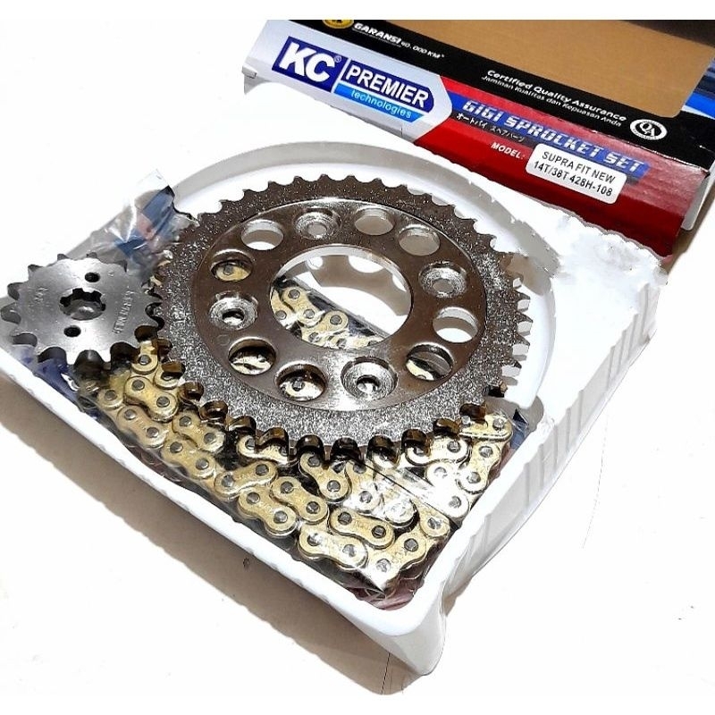 Gear Set Supra Fit New X 125 Blade Revo Abs Absolute Gearset 14T 38T 428H 108L Girset Gir Paket Depa