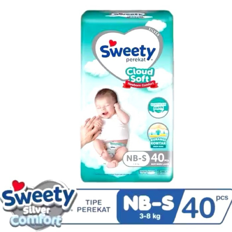 PAMPERS SWEETY NB-S 40s / POPOK BAYI / PAMPERS BAYI NEW BORN