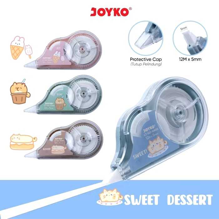 

Veiso_Pita Koreksi Correction Tape Joyko CT-522 Sweet Dessert/Tip X CT-522 SWDS