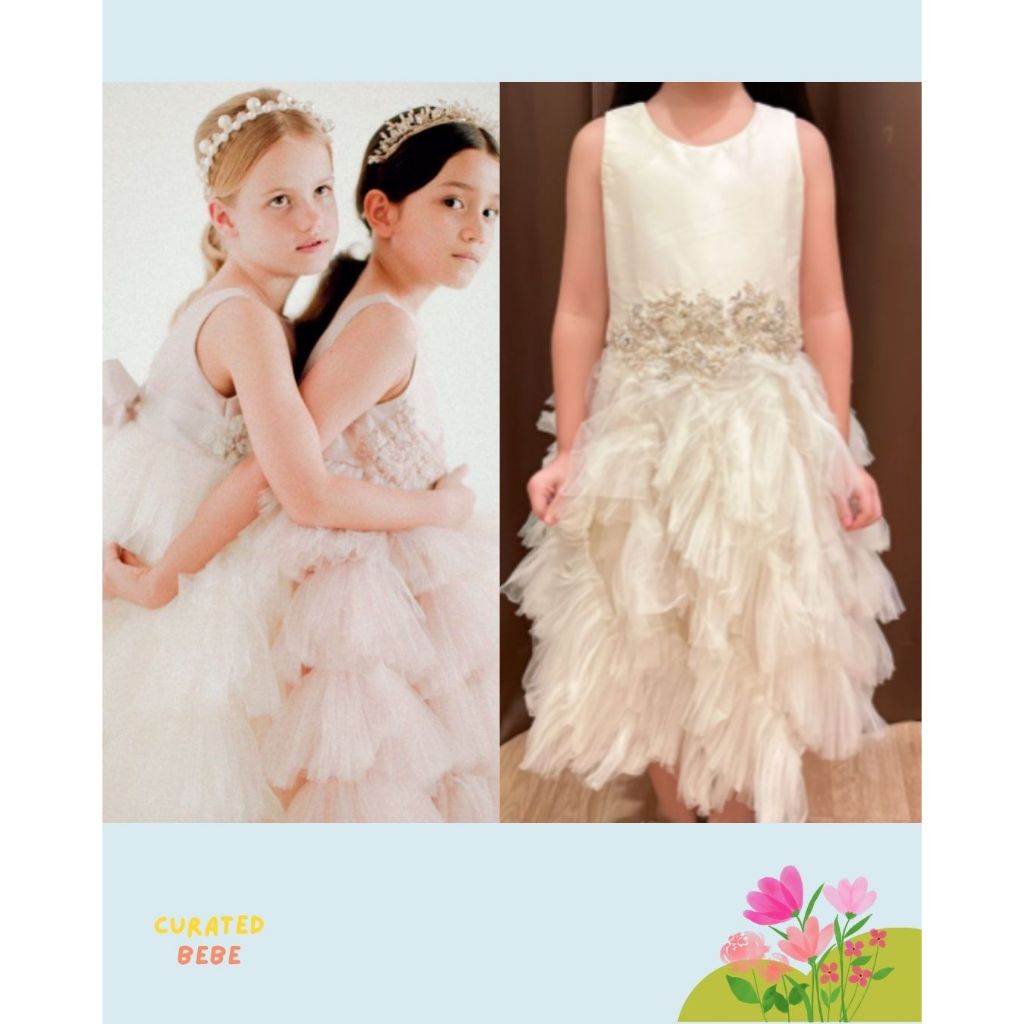 Curated Bebe Kakapo Broken White Dress - Dress Gaun Pesta Anak