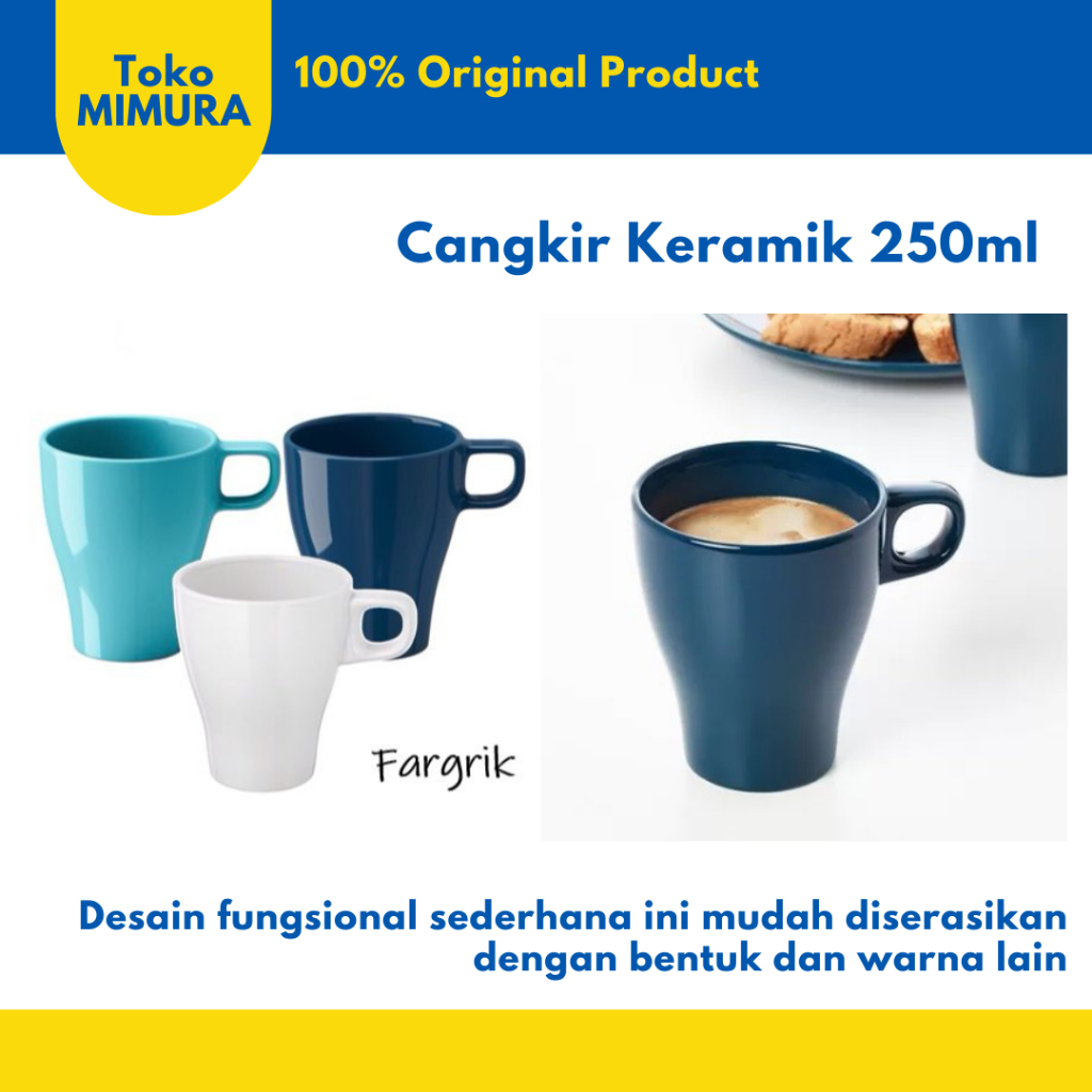 Cangkir Keramik Gelas Mug Kopi Teh 250ml Nordic Minimalis