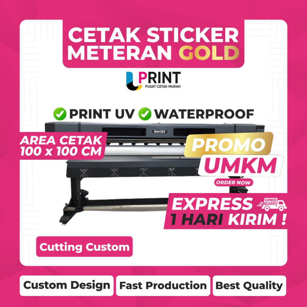

CETAK STIKER CUSTOM METERAN UV BAHAN GOLD