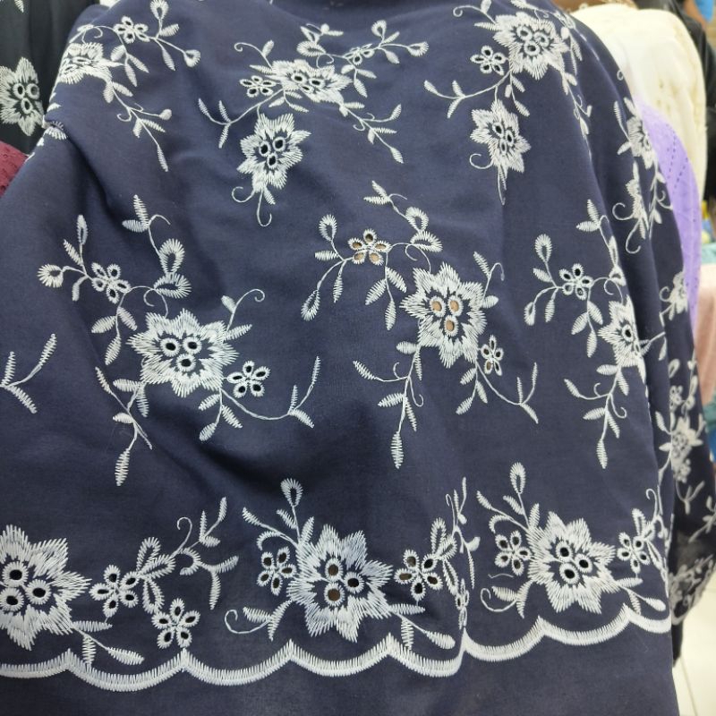 PROMO Kain Katun Bordir Premium/Kain Katun Bordir Meteran/Kain Katbol Meteran