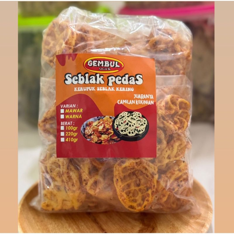 

kerupuk seblak mawar kering pedas camilan by Gembul Snack