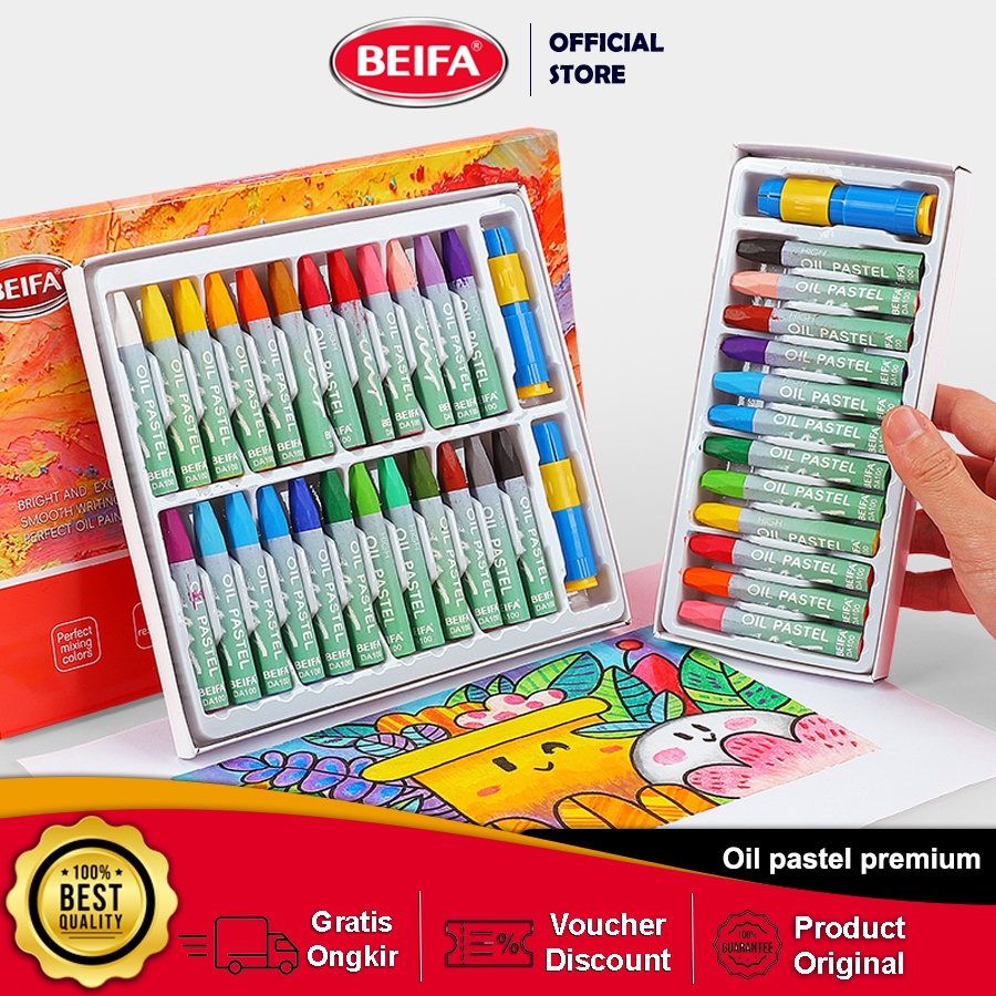 

Beifa Oil Pastel 12 Warna DA100 – Krayon Premium Non-Toxic + Bonus Rautan