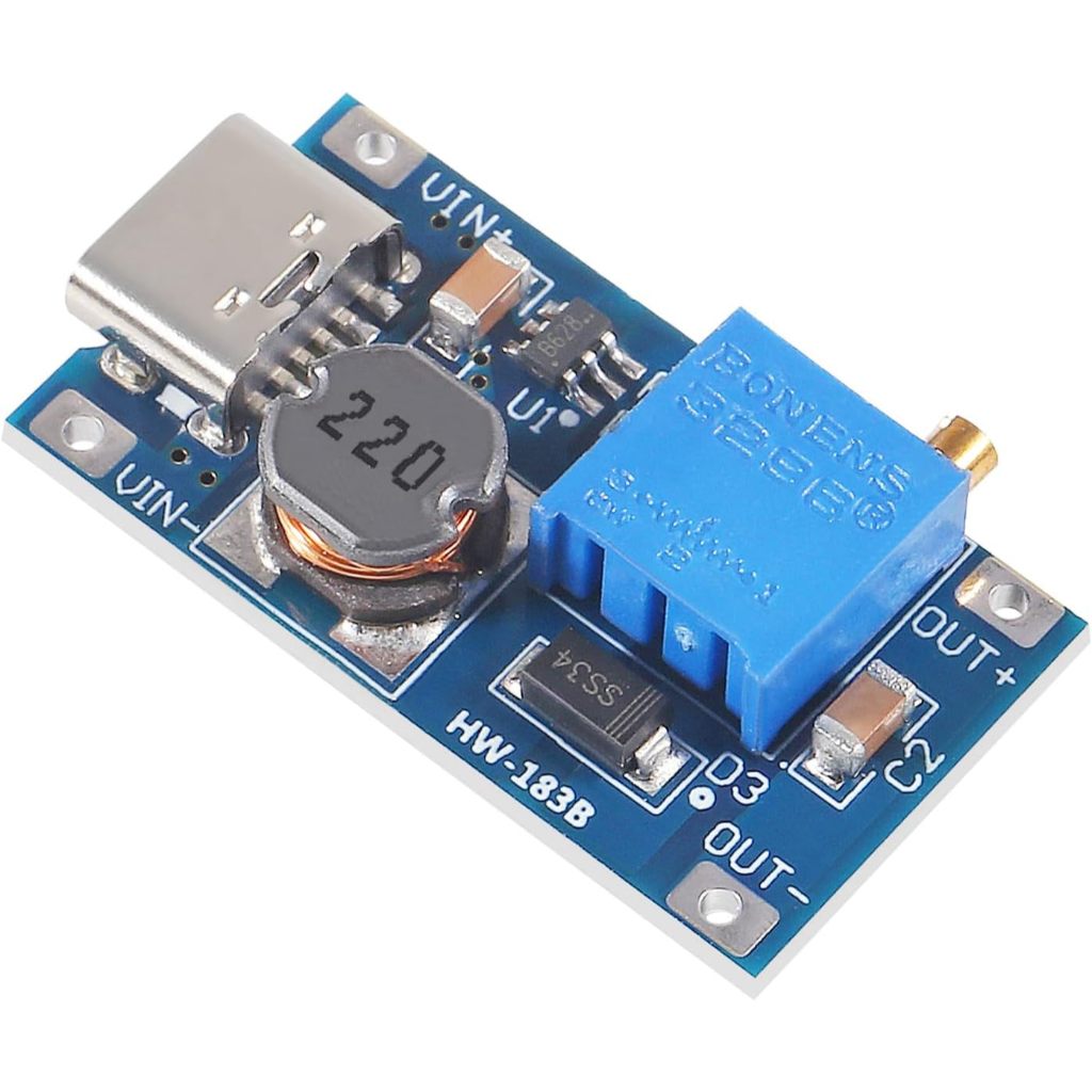 Modul Step Up Boost DC to DC 2A USB Type-C HW-183B – Naikkan Tegangan 5V ke 9V/12V/24V