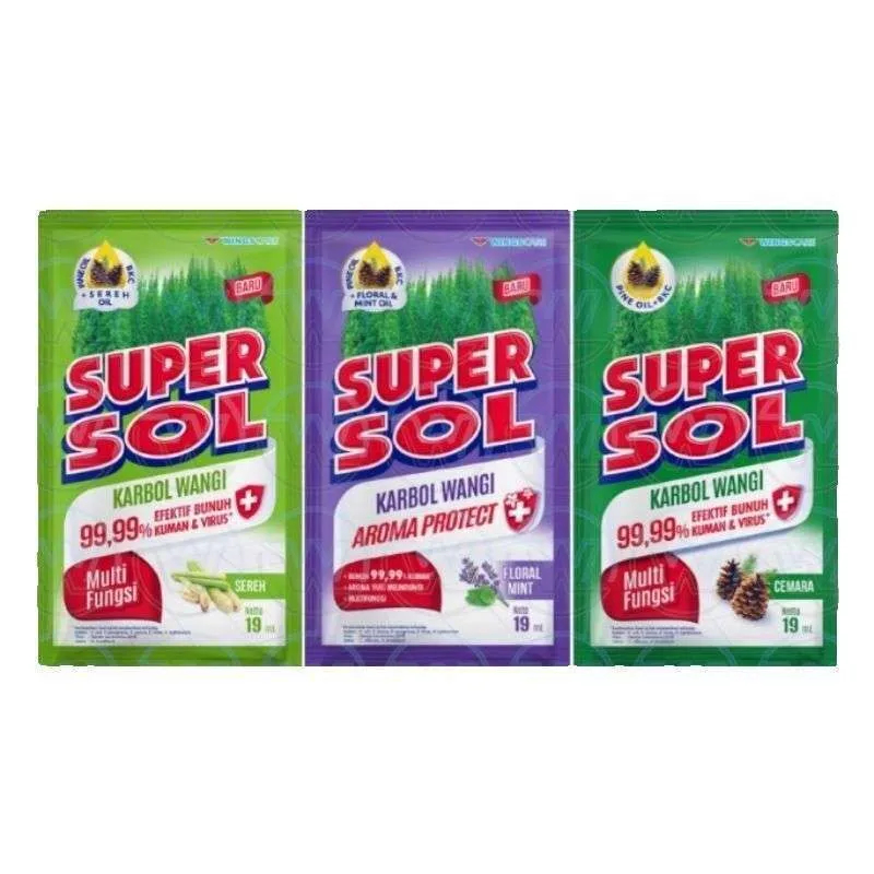 Supersol Karbol Pembersih Lantai/Supersol Renceng Isi 12 Sachet