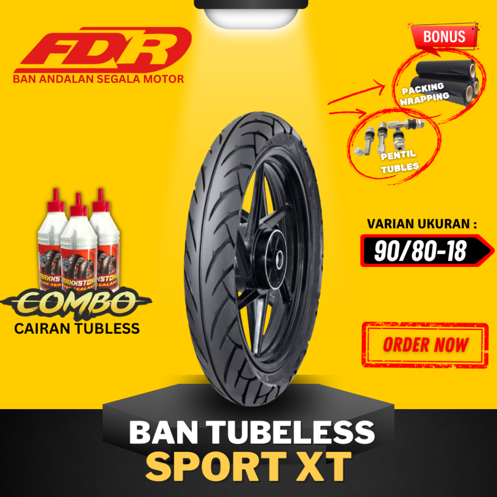 [READY COD] BAN FDR SPORT XT RING 18 / BAN FDR TUBELESS SPORT XT  ( 90/80-18 ) BAN FDR TUBLES RING 1