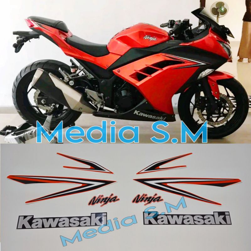 Striping sticker Kawasaki Ninja 250fi 2016 ORANGE / OREN