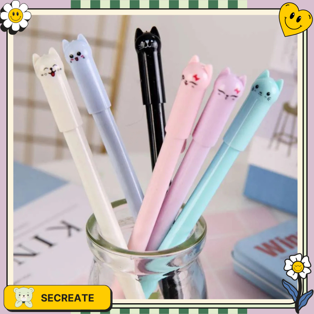 

SECreate Pena Karakter Kucing Lucu Pulpen Karakter Meow Pen Gel Imut Balpoin Murah Aesthetic Stationary