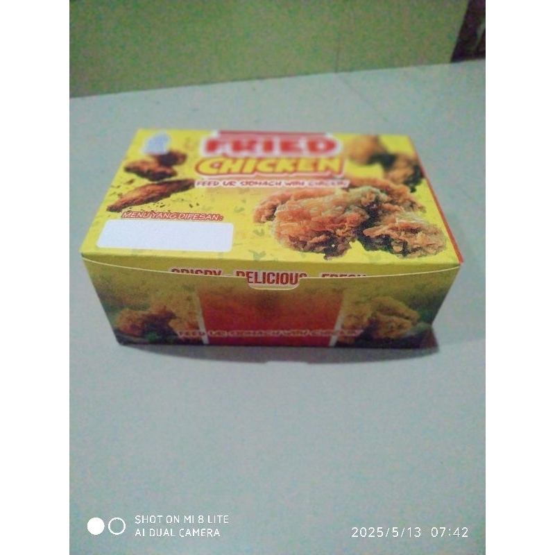 

dus ayam crispy laminasi foil super tebal mantab 50 lembar