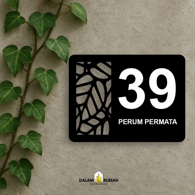 NOMER RUMAH AKRILIK CUTTING LASER DAUN