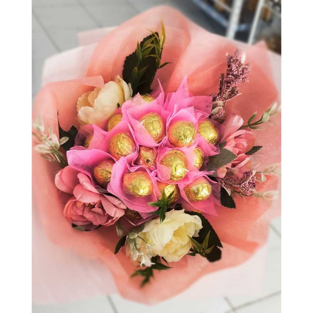 

.BQ02-buket bouquet coklat murah isi banyak ferrero rocher kw hadiah wisuda ultah ucapan terimakasih ( ds bgr )