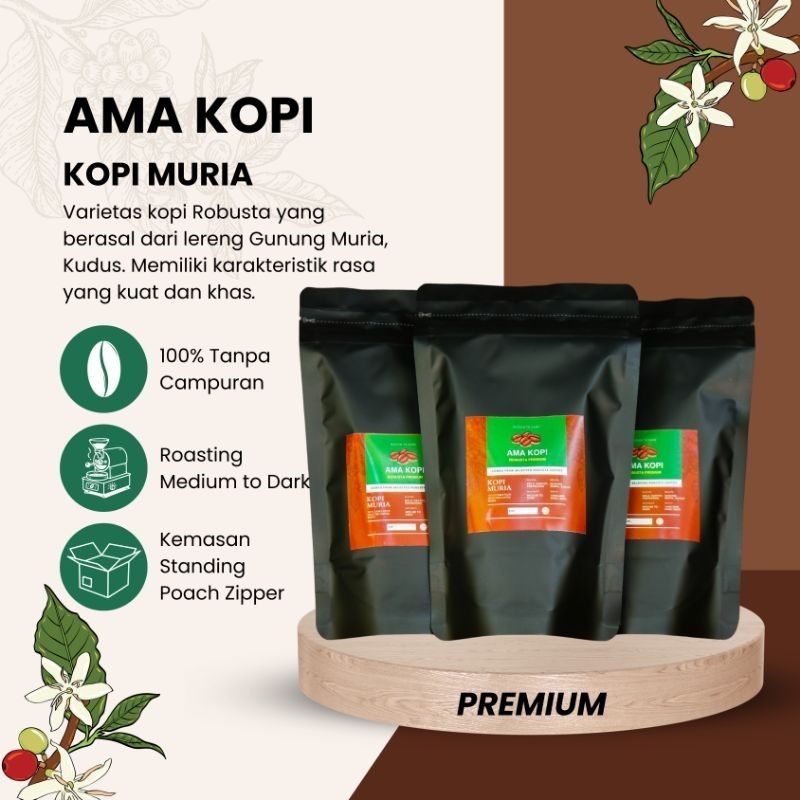 

Robusta Premium Roast Bean Gilingan/Size Fine Medium Coarse Berasal dari Lereng Gunung Muria