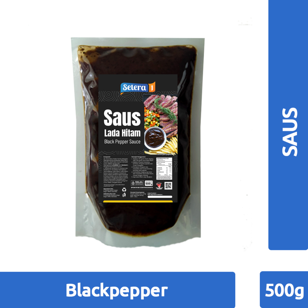 

Black Pepper Sauce - Saus Lada Hitam Selera1 ukuran 500 gr/Pack