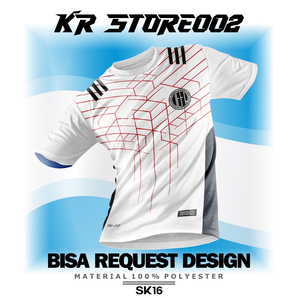 Jersey Futsal Keren Full Printing Bermotif -  Jersey Bola Custom Putih Desain Suka suka Pria Dan Wan