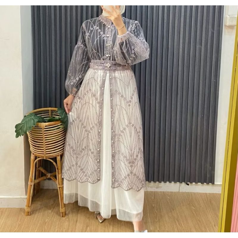 Otwear Brokat Premium Cardigan Lengan Panjang Wanita