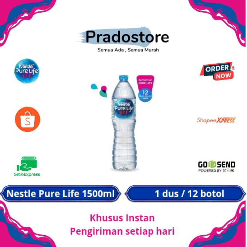 

Nestle Pure Life Air Mineral Dalam Kemasan Botol 1500ml [1 Dus / 12 Botol]