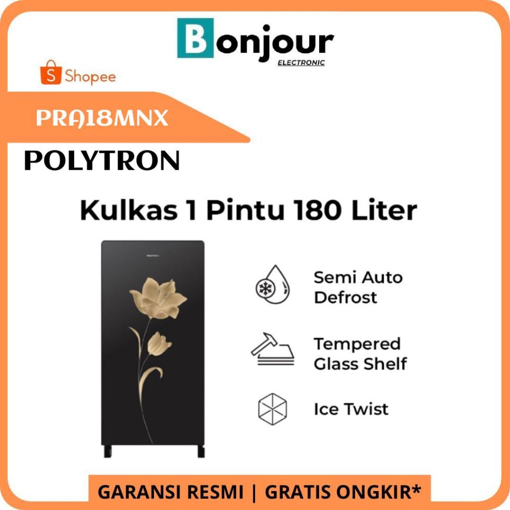 Kulkas Polytron PRA-18MNX 180 Liter Kulkas 1 Pintu Belleza Polytron PRA18MNX