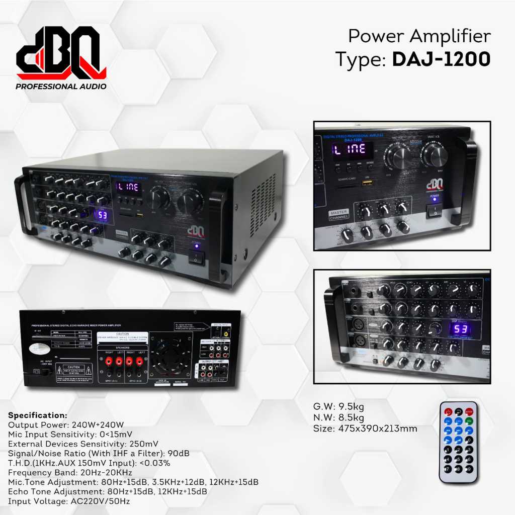 POWER AMPLIFIER DBQ DAJ-1200/ AMPLI KARAOKE DBQ DAJ 1200 OIGINAL DBQ