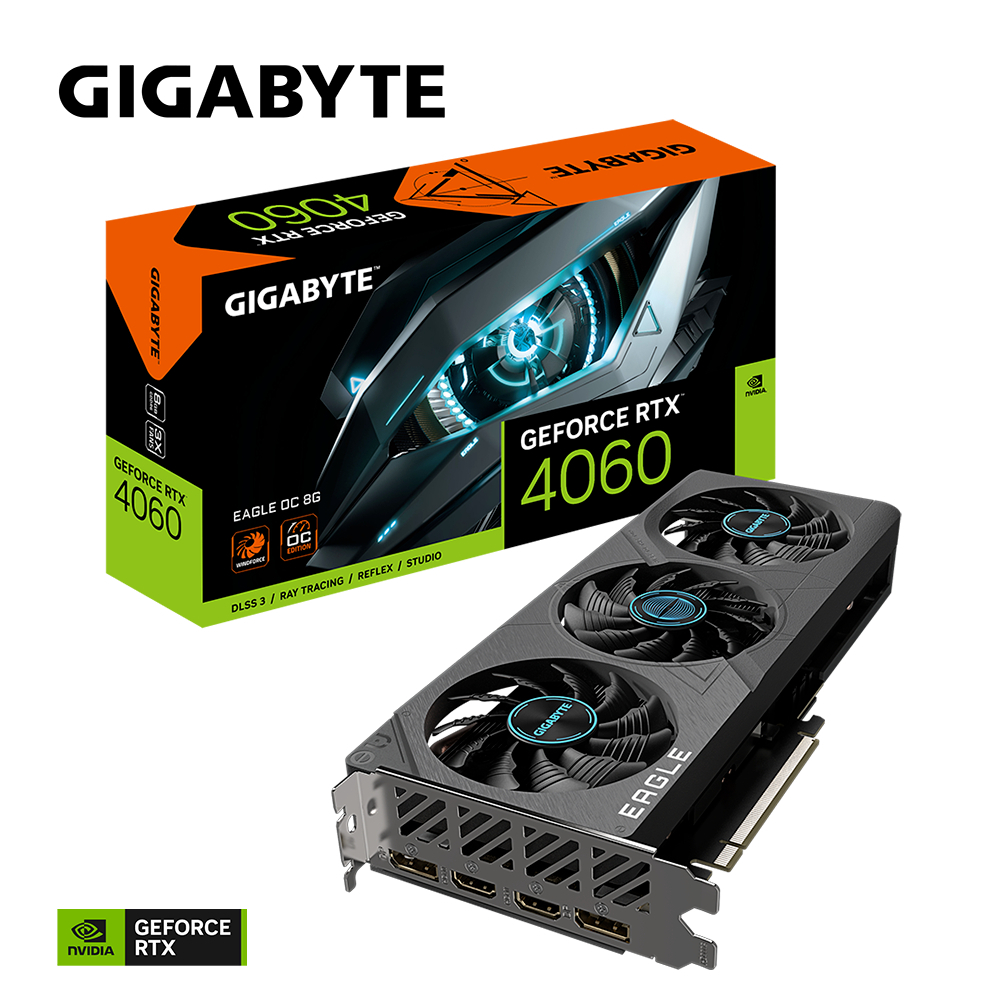 GIGABYTE VGA NVIDIA GEFORCE RTX 4060 / 4060 EAGLE 8GB GDDR6 OC 3Y