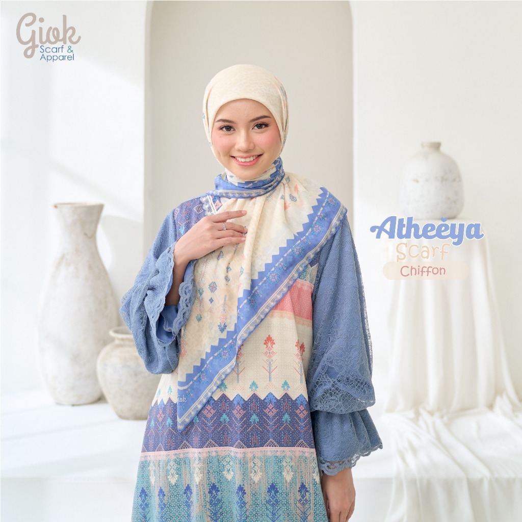 Atheeya Scarf by Giok Scarf - Kerudung hijab print motif
