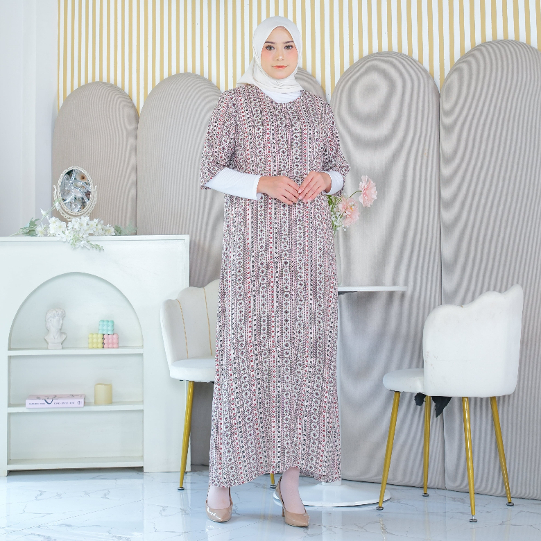 Leonore - Daster kekinian Rayon Premium Motif Kekinian Tangan 3/4 LD 135 cm Nyaman Panjang Bumil
